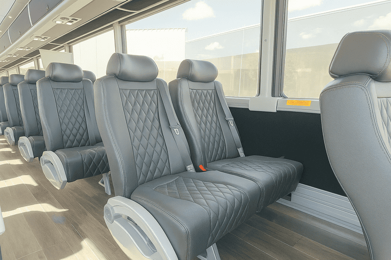 interior of Starkville Coach Bus Service charter bus