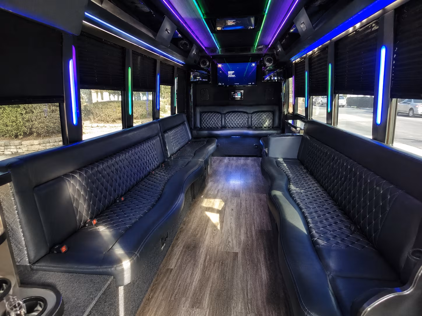 starkville 15 passenger party bus interior