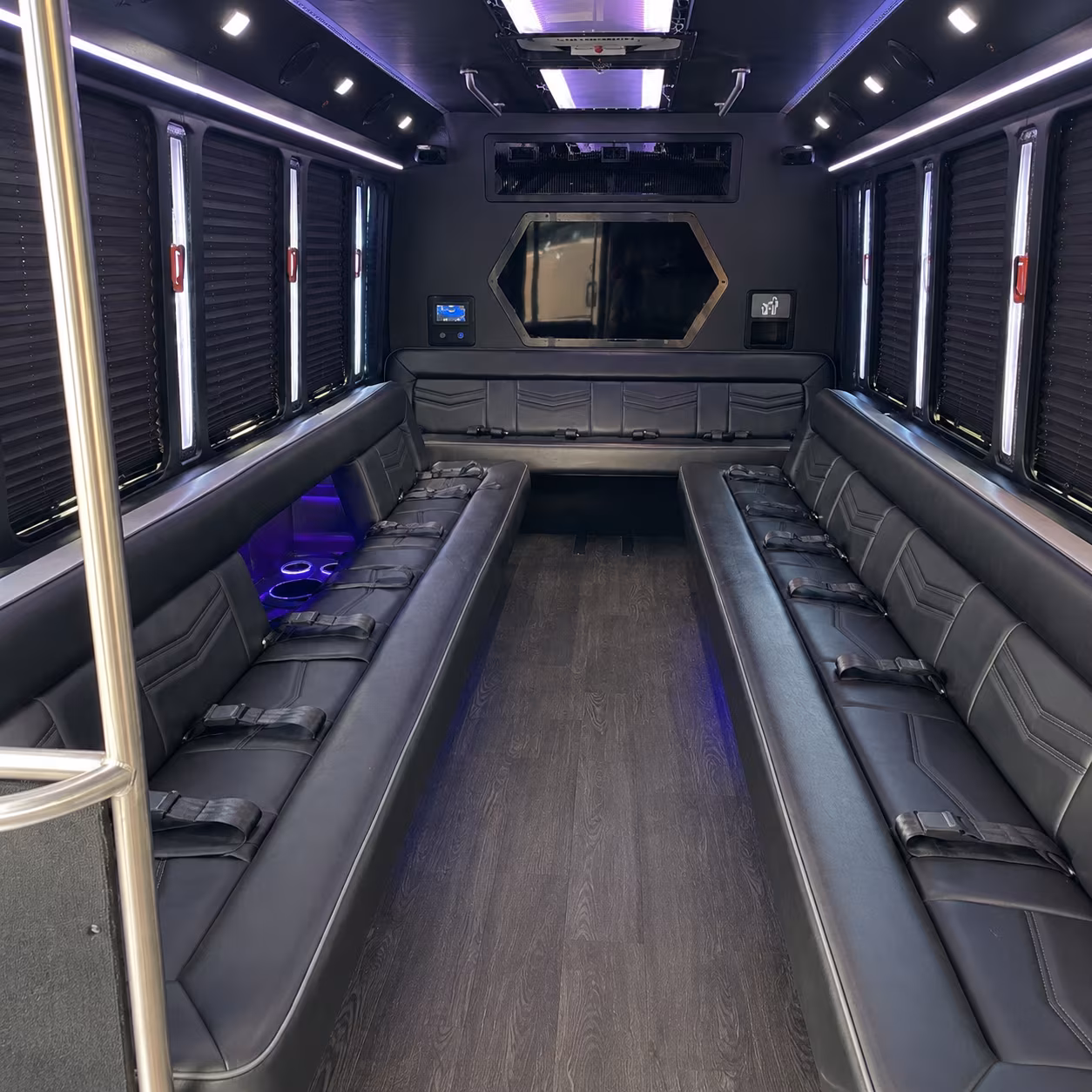 starkville 18 passenger party bus interior