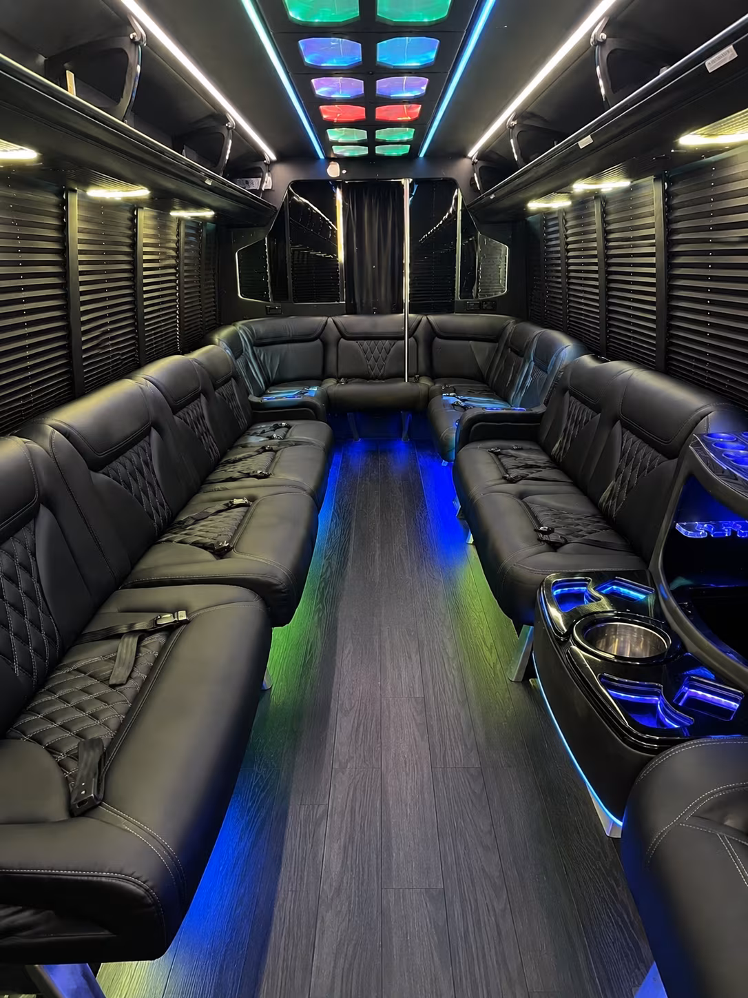 starkville 20 passenger party bus interior