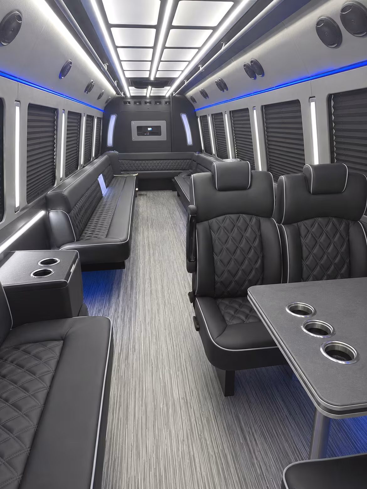 starkville 25 passenger party bus inside
