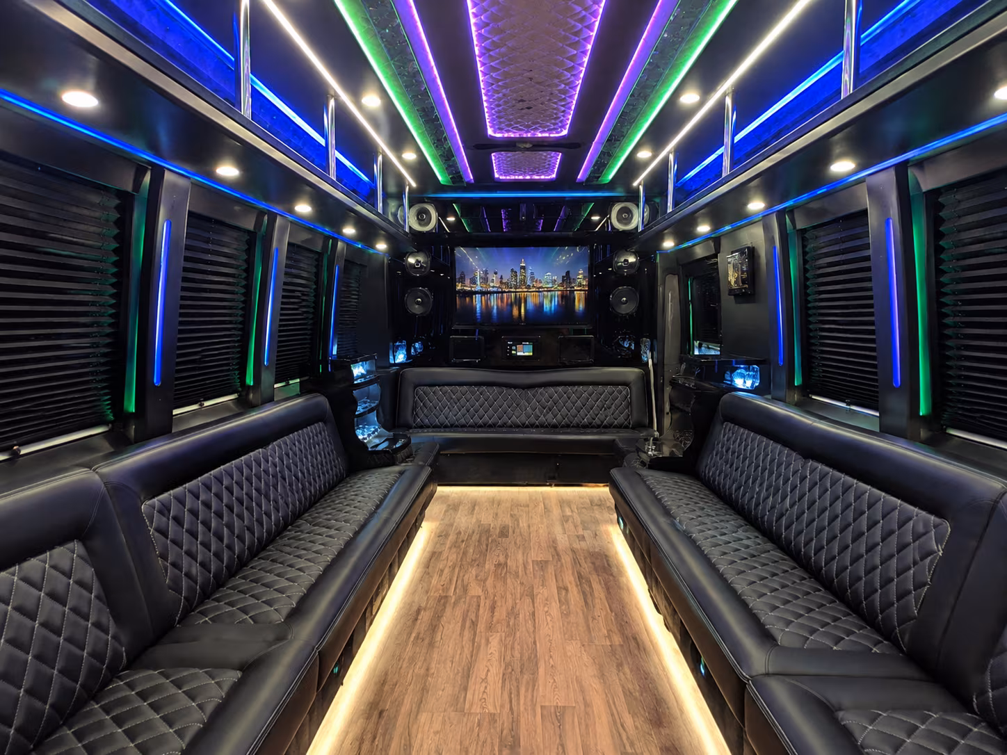 starkville 25 passenger party bus interior