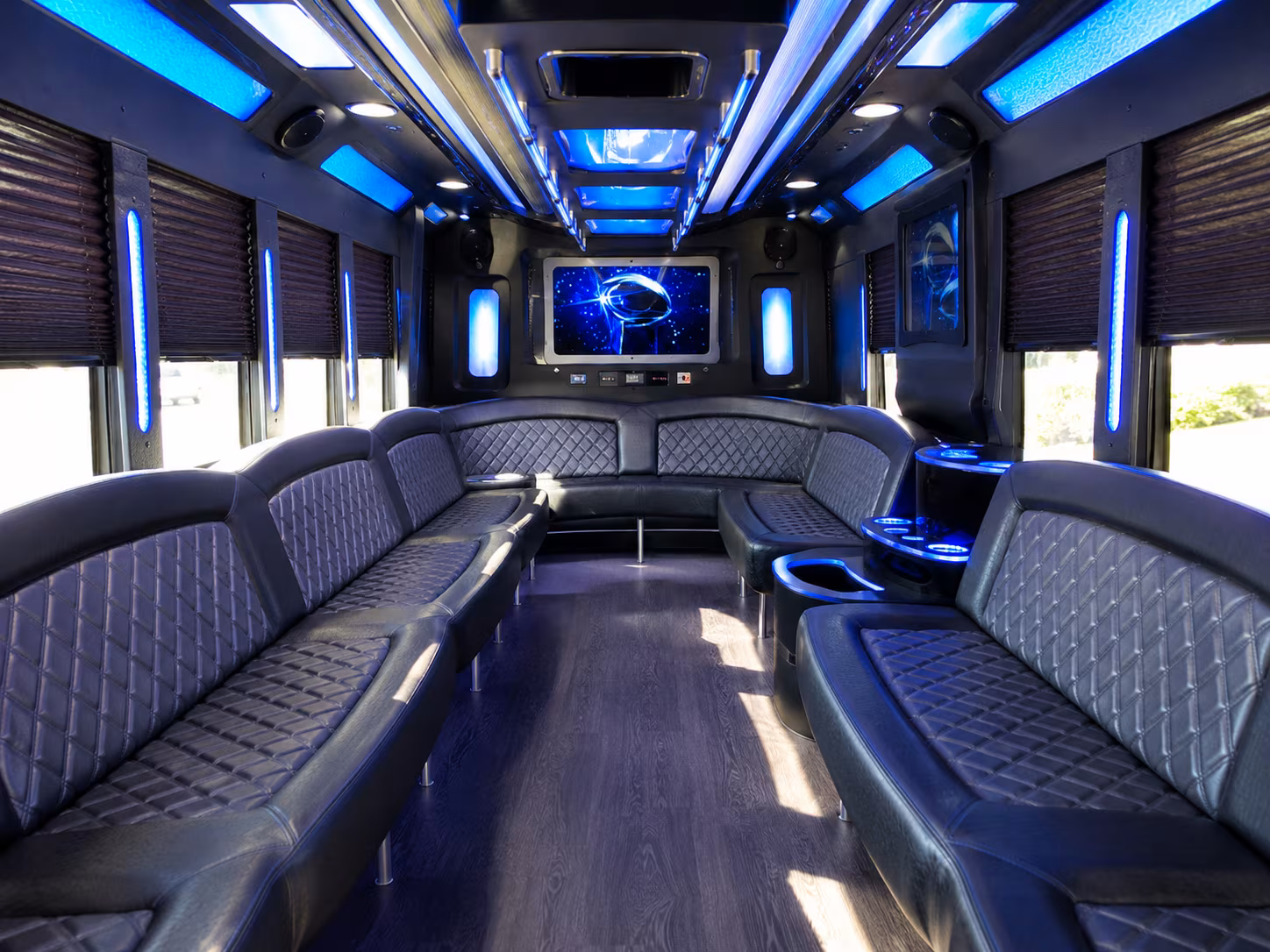 starkville 28 passenger party bus inside
