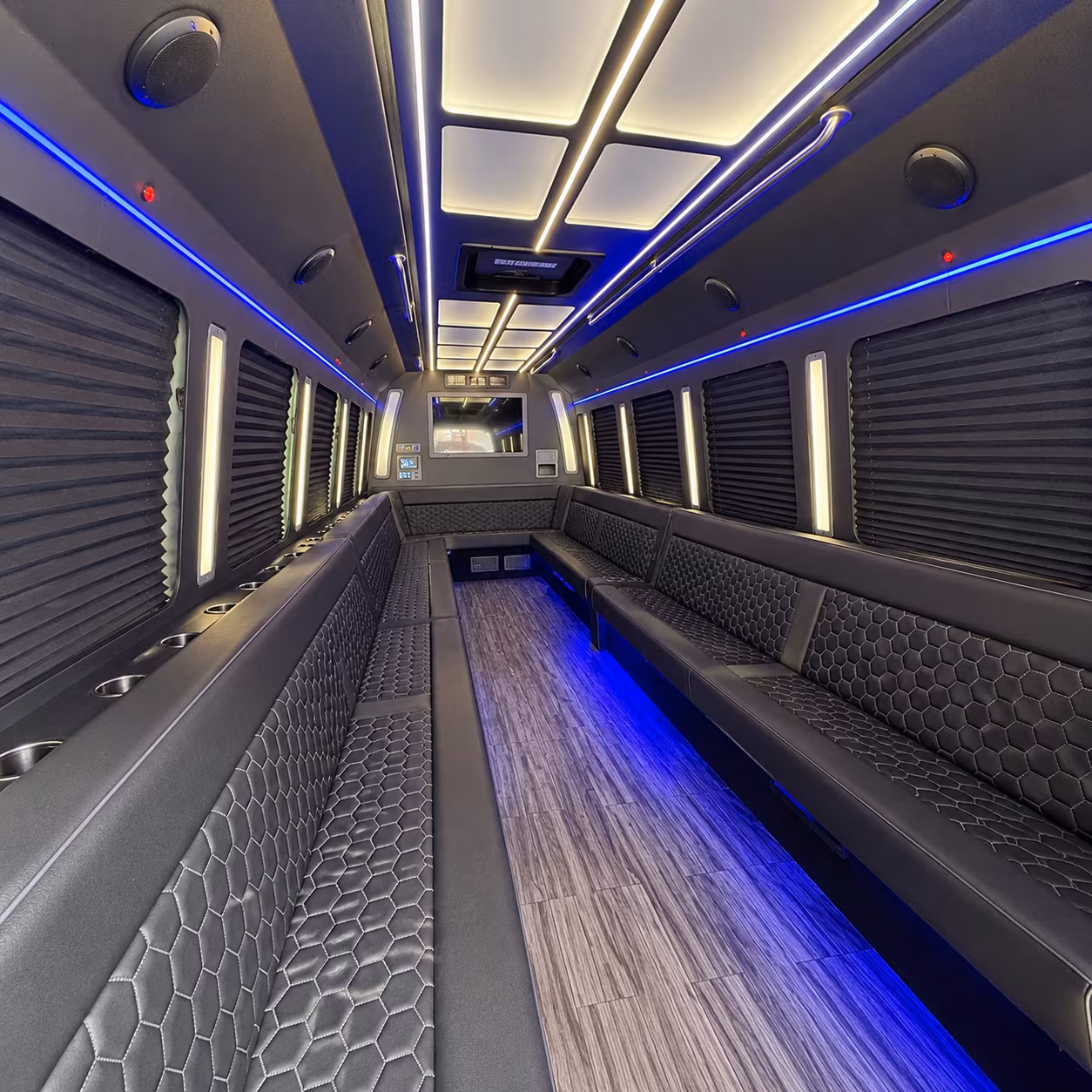 starkville 30 passenger party bus interior