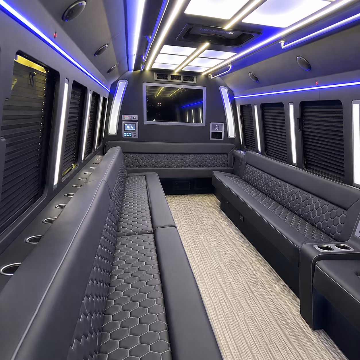 starkville 40 passenger party bus inside